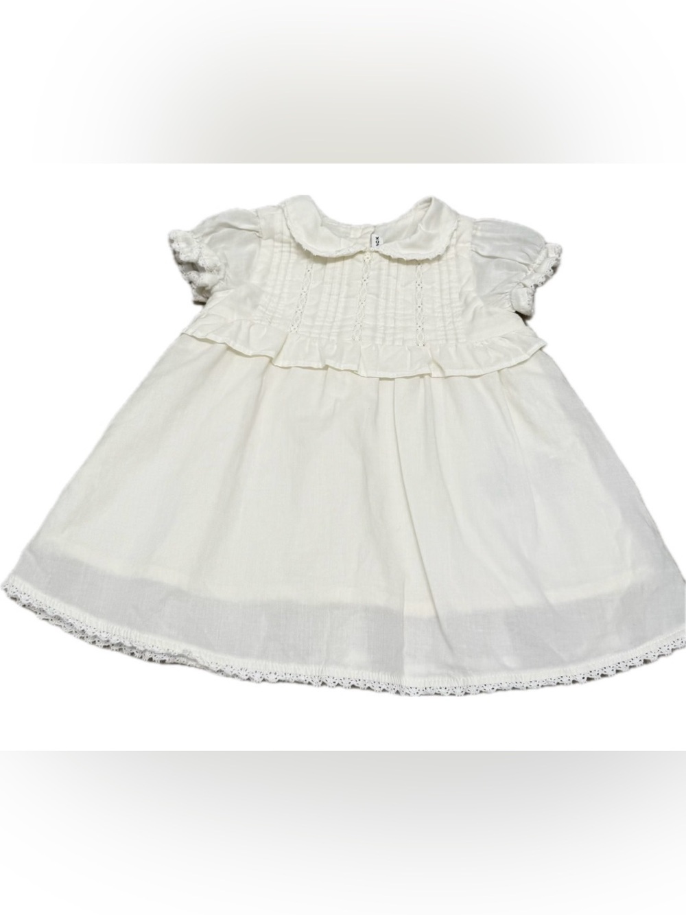 Janie and Jack Cream Ruffle Collar Baby Dress Top